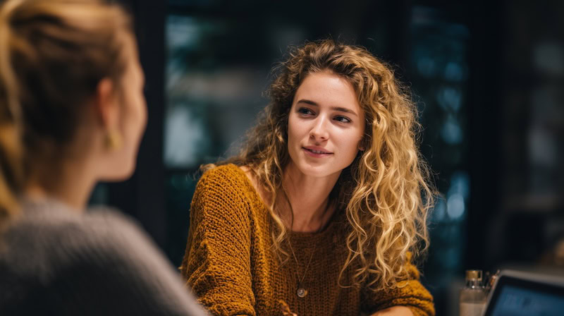 How To Get Your Partner To Improve Using Workplace Techniques two women chatting