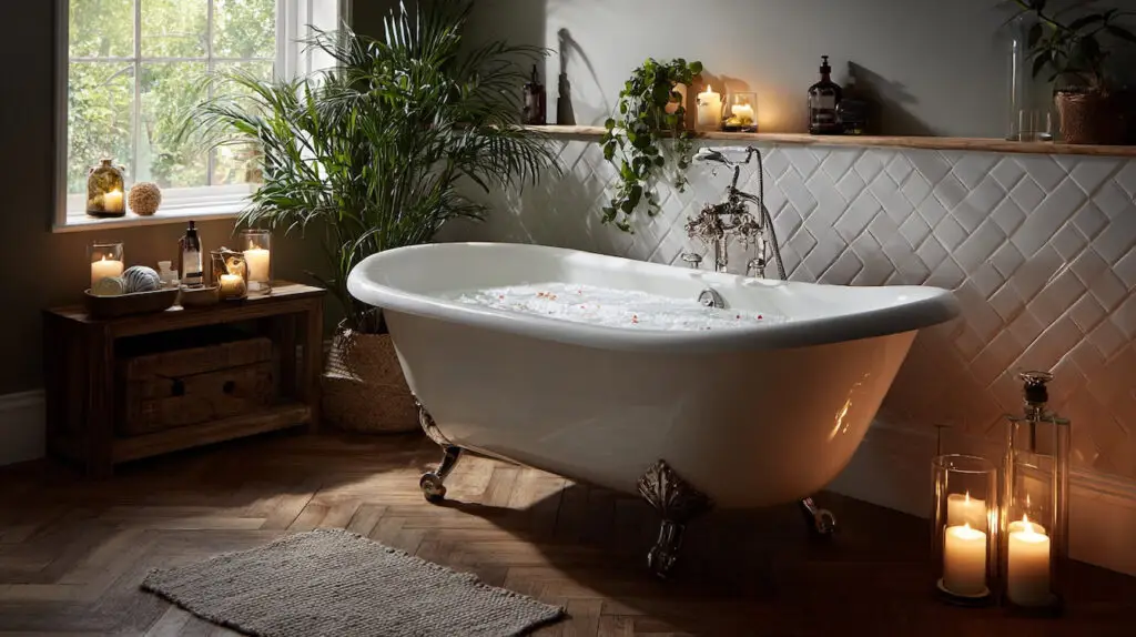 enjoying a bubble bath with candles is a great way to elevate your day
