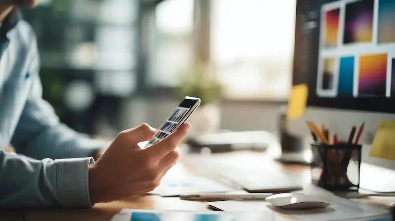 person looking at organisational apps on mobile phone