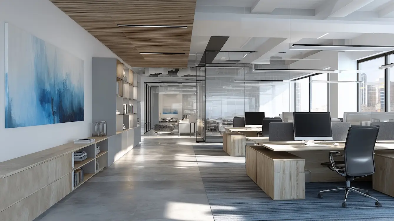 How To Get The Best Out Of Hybrid Working Feature Image, Image of Modern Office Interior