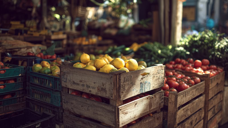 slow travel local food market image