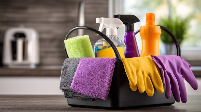 Housekeeper Approved Cleaning Shortcuts Caddy with Cleaning Products