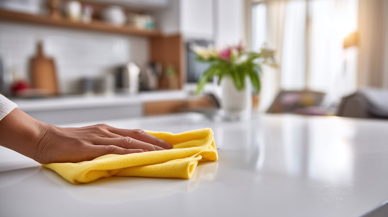 Housekeeper Approved Cleaning Shortcuts Womans Hand Cleaning Cloth