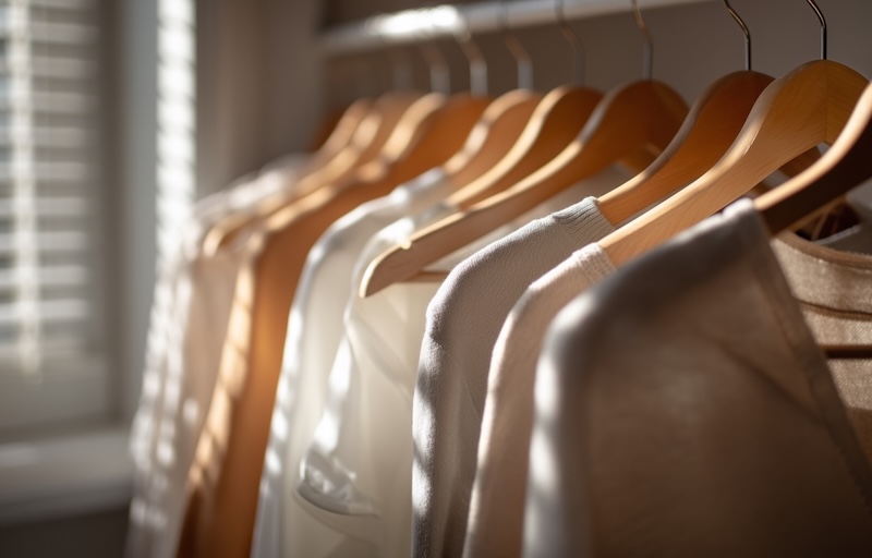 compact selection of clothes in a wardrobe for a simpler life