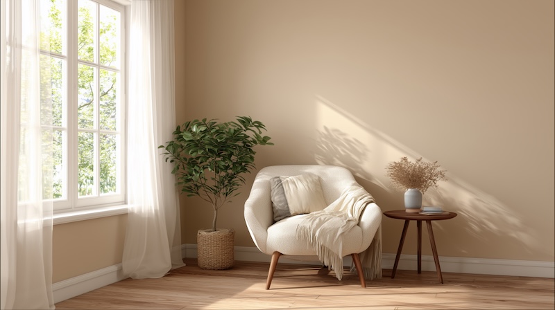 armchair in a minimal room