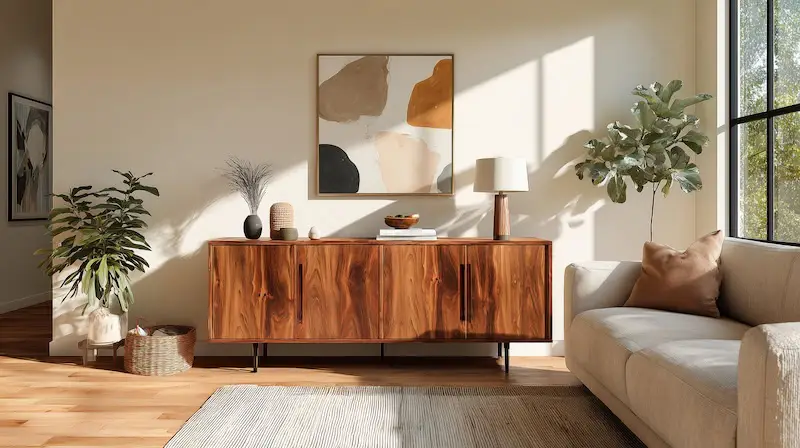 vintage revival interior trend sideboard living room