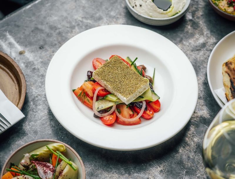 peckham bazaar meal greek salad finished with koroneiki superior by little olive oil