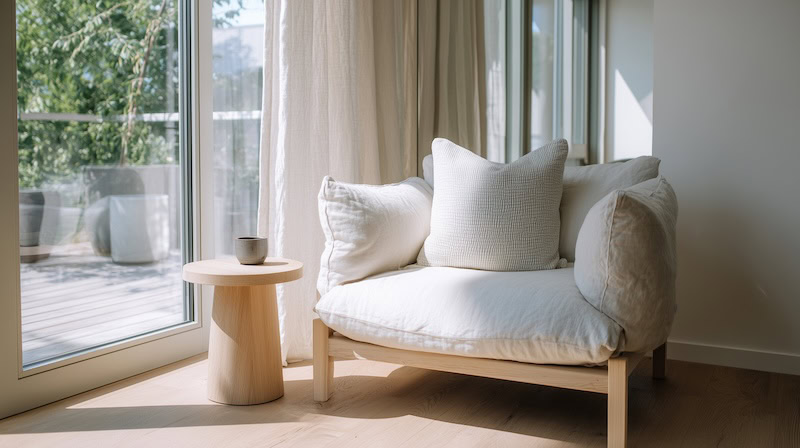 soft minimalism armchair corner