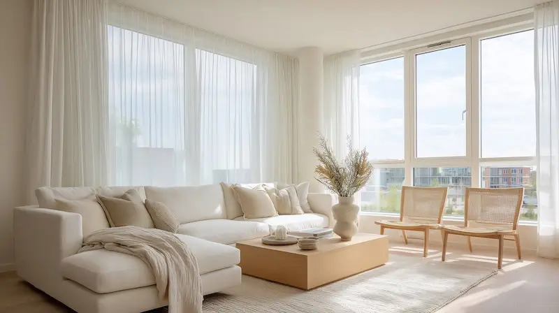 soft minimalism contemporary living room