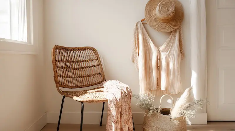 summer wardrobe edit womens clothing on a chair