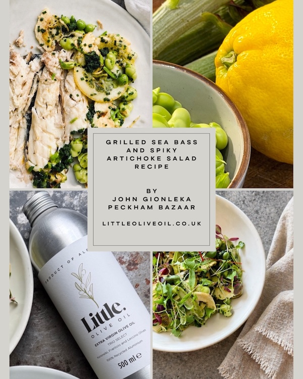 Grilled Sea Bass and Spiky Artichoke Salad Recipe