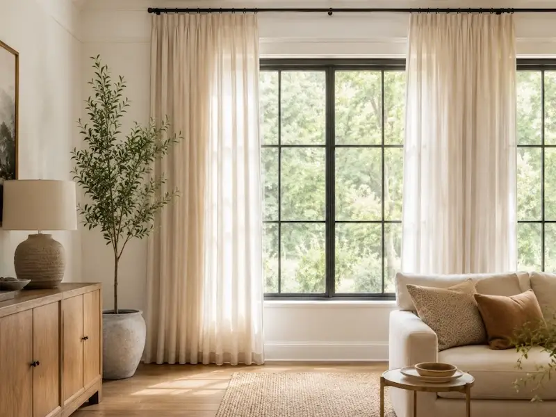 hang curtains high